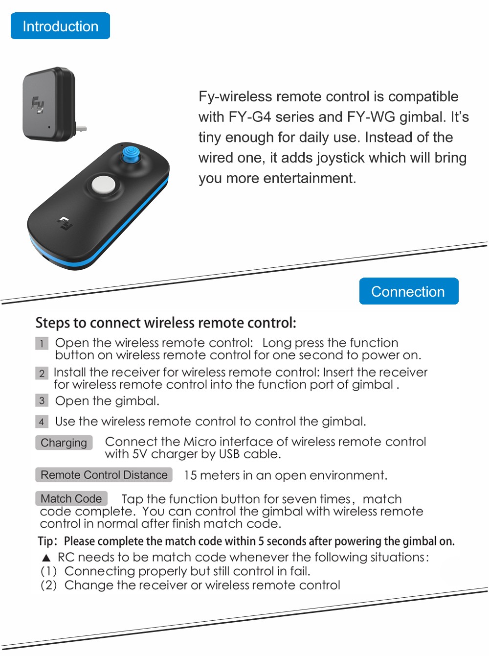 Feiyu Tech Wireless Remote Control for G4 G4S WG Gimbal (4).