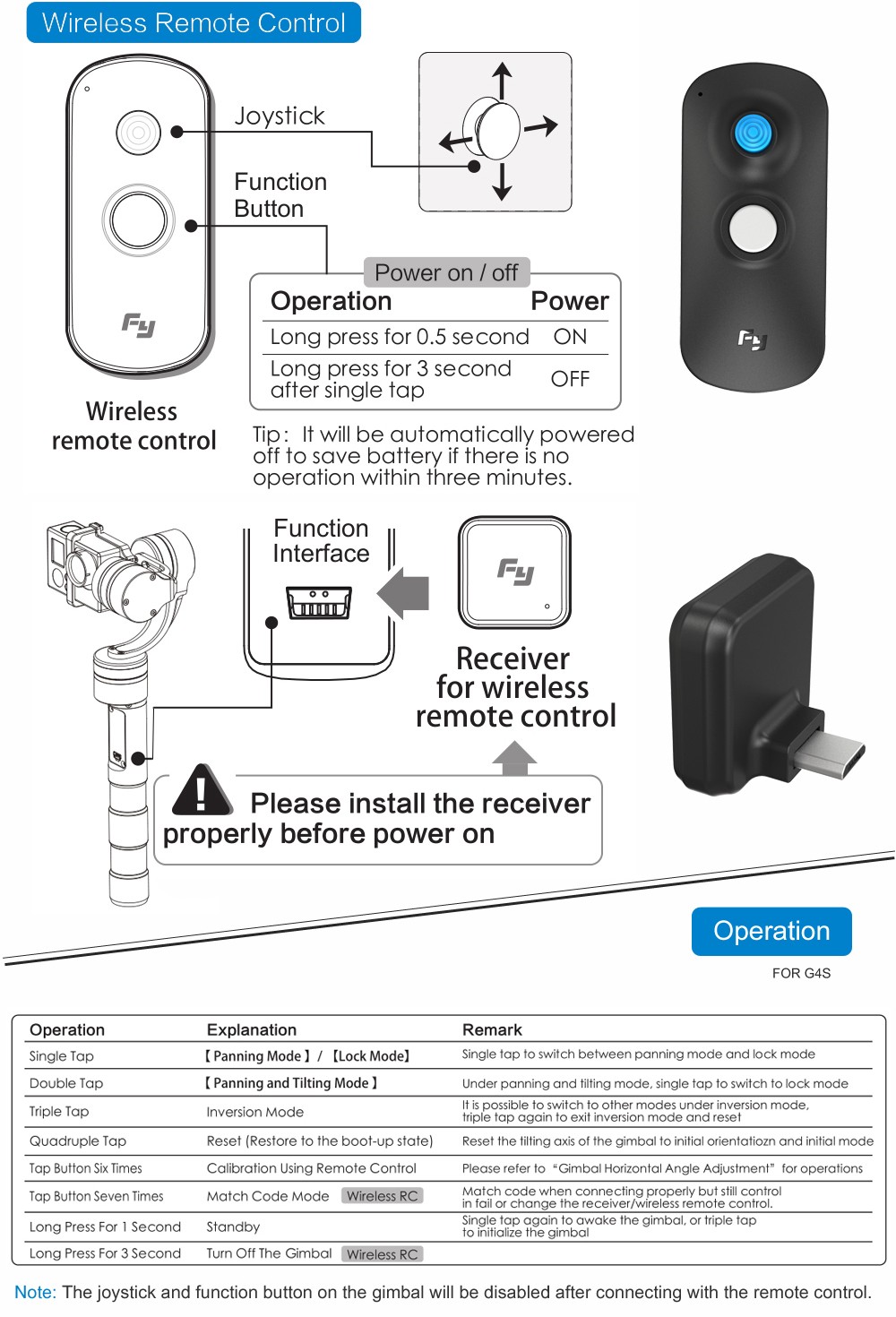 Feiyu Tech Wireless Remote Control for G4 G4S WG Gimbal (5).
